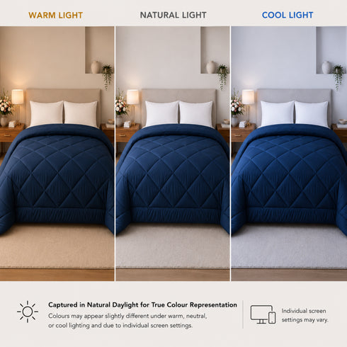 Reversible Double Bed Comforter | 150 GSM, Glacier Blue