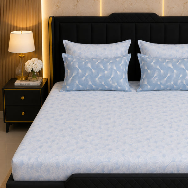 Cloud Symphony 5 Pcs Double Bedsheet Set (1 Bedsheet, 4 Pillow Covers)