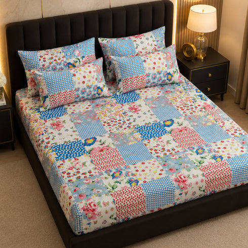 Petal Symphony Double Bedsheet Set (1 Bedsheet, 2 Pillow Covers)