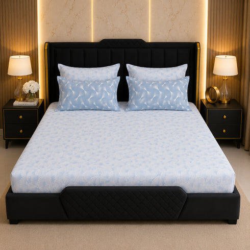 Cloud Symphony 5 Pcs Double Bedsheet Set (1 Bedsheet, 4 Pillow Covers)