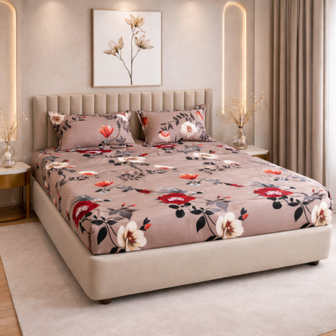 Autumn Desire King Size Bedsheet Set (1 Bedsheet, 2 Pillow Covers)