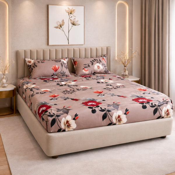 Cloud Soft Autumn Desire King Size Bedsheet Set (1 Bedsheet, 2 Pillow Covers)