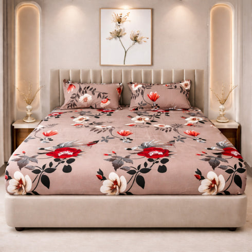 Autumn Desire King Size Bedsheet Set (1 Bedsheet, 2 Pillow Covers)