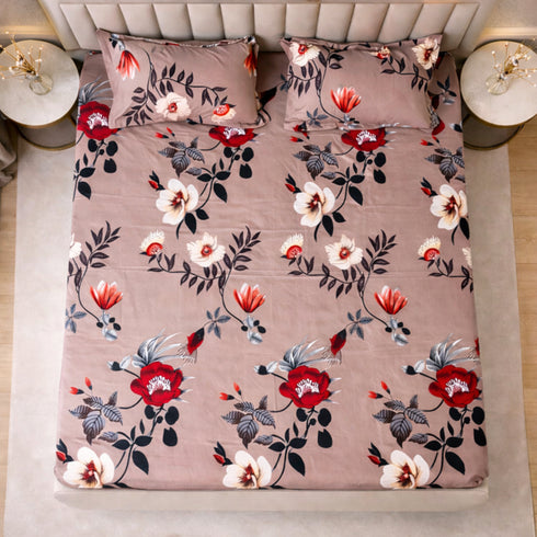 Autumn Desire King Size Bedsheet Set (1 Bedsheet, 2 Pillow Covers)