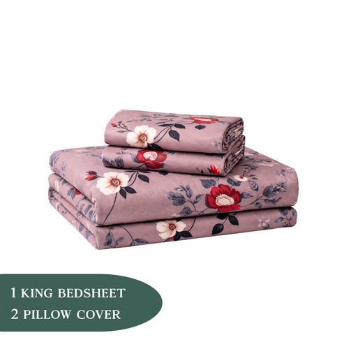 Autumn Desire King Size Bedsheet Set (1 Bedsheet, 2 Pillow Covers)