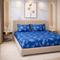 Cloud Soft Indigo Bloom King Size Bedsheet Set (1 Bedsheet, 2 Pillow Covers)