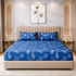 Cloud Soft Indigo Bloom King Size Bedsheet Set (1 Bedsheet, 2 Pillow Covers)