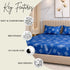 Cloud Soft Indigo Bloom King Size Bedsheet Set (1 Bedsheet, 2 Pillow Covers)