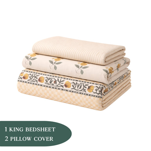 Cloud Soft Royal Mustard King Size Bedsheet Set (1 Bedsheet, 2 Pillow Covers)