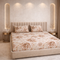Cloud Soft Mocha Bloom King Size Bedsheet Set (1 Bedsheet, 2 Pillow Covers)