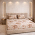 Cloud Soft Mocha Bloom King Size Bedsheet Set (1 Bedsheet, 2 Pillow Covers)