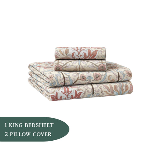 Cloud Soft Blush Symphony King Size Bedsheet Set (1 Bedsheet, 2 Pillow Covers)