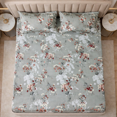 Cloud Soft Sage Whisper King Size Bedsheet Set (1 Bedsheet, 2 Pillow Covers)