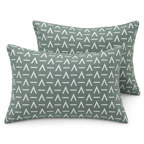 Geo Sage Double Bedsheet Set (1 Bedsheet, 2 Pillow Covers)