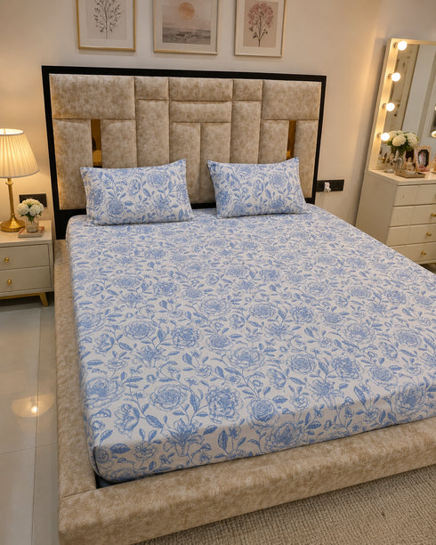 Bluebell Garden Double Bedsheet Set (1 Bedsheet, 2 Pillow Covers)
