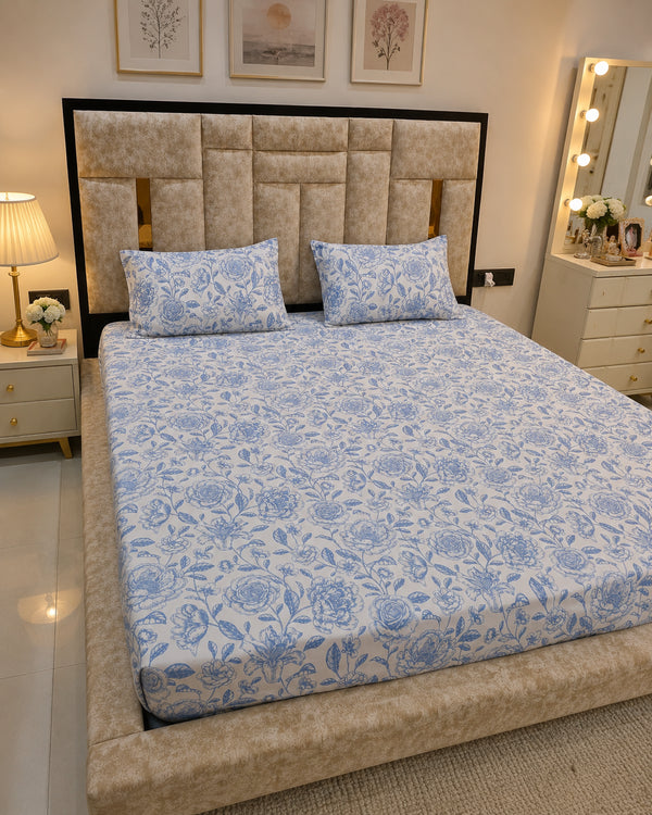 Bluebell Garden Double Bedsheet Set (1 Bedsheet, 2 Pillow Covers)
