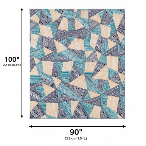 Mosaic Mint Double Bedsheet Set (1 Bedsheet, 2 Pillow Covers)