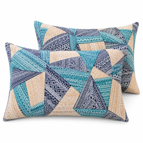 Mosaic Mint Double Bedsheet Set (1 Bedsheet, 2 Pillow Covers)