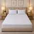 Indigo Grid King Size Bedsheet Set (1 Bedsheet, 2 Pillow Covers)