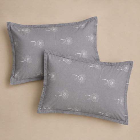 Ash Blossom King Size Bedsheet Set (1 Bedsheet, 2 Pillow Covers)