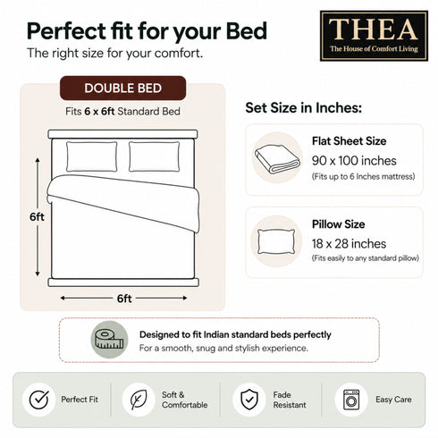 Blush Peach Double Bedsheet Set (1 Bedsheet, 2 Pillow Covers)