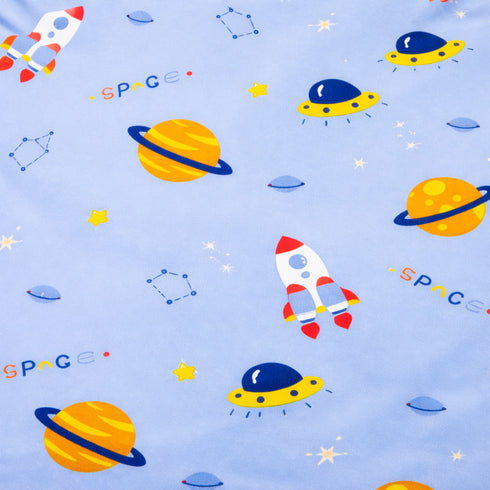Kinder Soft Orbit Adventure Double Bedsheet Set (1 Bedsheet, 2 Pillow Covers)