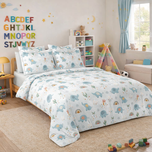 Kinder Soft Dreamy Tails Double Bedsheet Set (1 Bedsheet, 2 Pillow Covers)