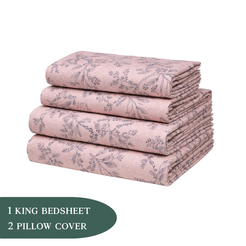 Night Bloom Rosewood Grove Double Bedsheet Set (1 Bedsheet, 2 Pillow Covers)