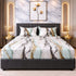 Night Bloom Aqua Marble Double Bedsheet Set (1 Bedsheet, 2 Pillow Covers)