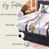 Night Bloom Aqua Marble Double Bedsheet Set (1 Bedsheet, 2 Pillow Covers)