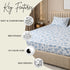 Night Bloom Azure Heritage Double Bedsheet Set (1 Bedsheet, 2 Pillow Covers)