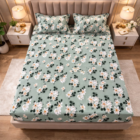 Garden Fresh Double Bedsheet Set (1 Bedsheet, 2 Pillow Covers)