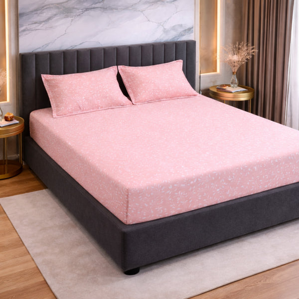 Night Bloom Floral Haze Double Bedsheet Set (1 Bedsheet, 2 Pillow Covers)