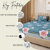 Night Bloom Royal Teal Flora Double Bedsheet Set (1 Bedsheet, 2 Pillow Covers)