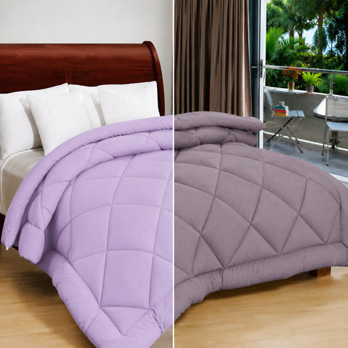 Reversible Double Bed Comforter | 150 GSM, Plum Whisper