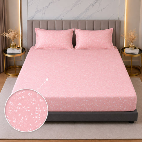 Floral Haze Double Bedsheet Set (1 Bedsheet, 2 Pillow Covers)
