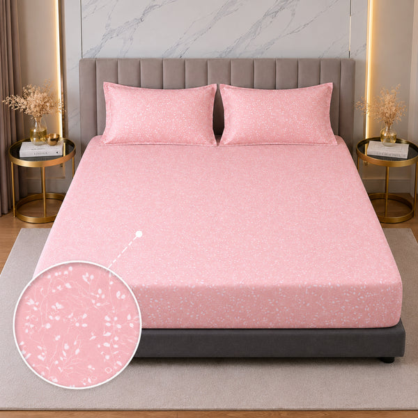 Floral Haze Double Bedsheet Set (1 Bedsheet, 2 Pillow Covers)