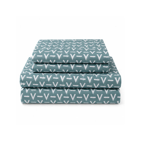 Geo Sage Double Bedsheet Set (1 Bedsheet, 2 Pillow Covers)