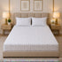 Indigo Grid King Size Bedsheet Set (1 Bedsheet, 2 Pillow Covers)
