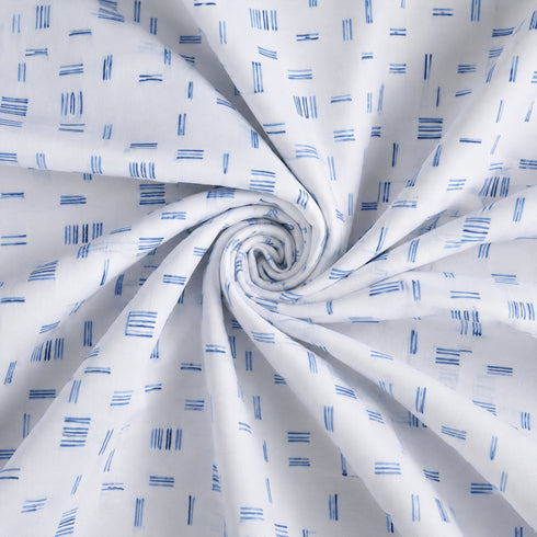 Indigo Grid King Size Bedsheet Set (1 Bedsheet, 2 Pillow Covers)